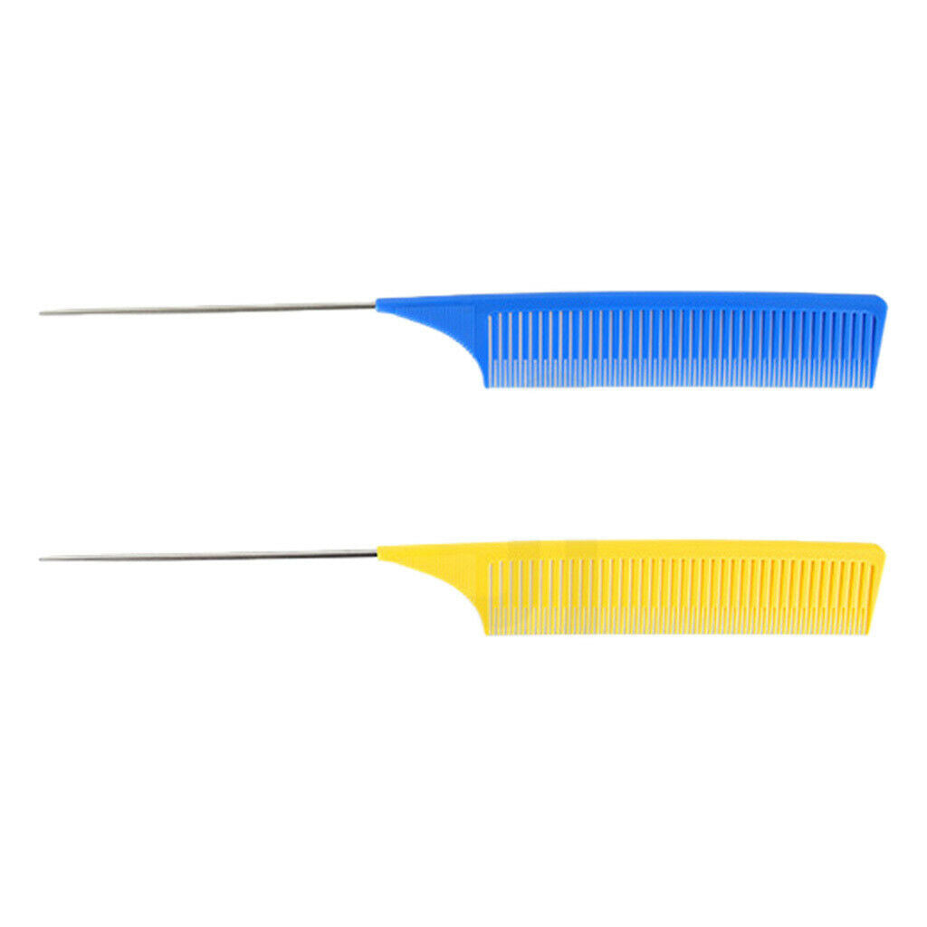 2-Pack Professional Fine Weave Highlighting Foiling Hair Comb Combs Brush