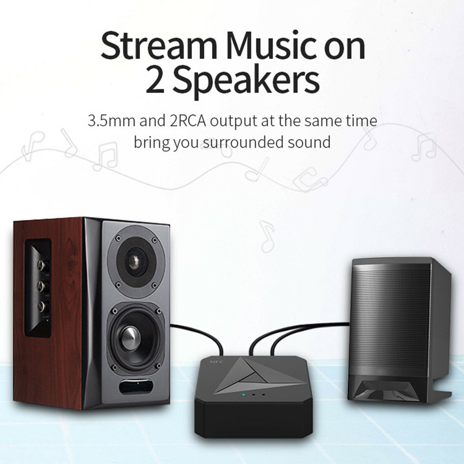 Bluetooth 5.0 Plug&Play Bluetooth Transmitter Streaming for Home Stereo