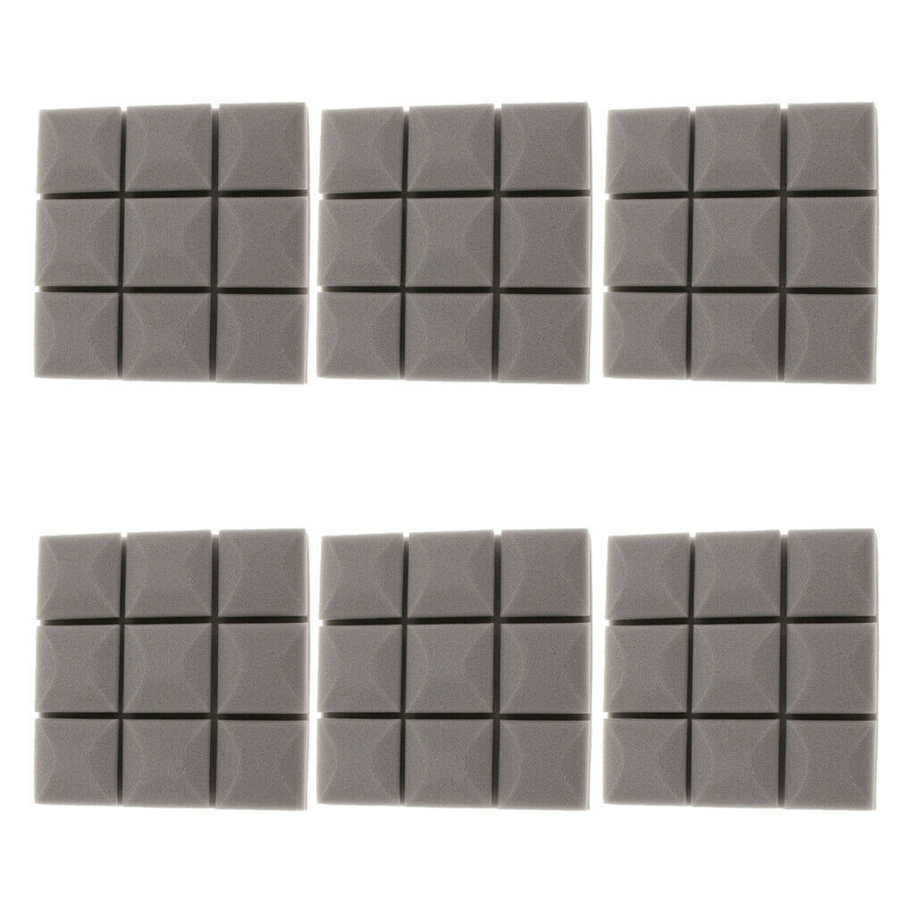 6pcs Acoustic Foam Sound Absorption Panels for Home Audio Equipment Gray
