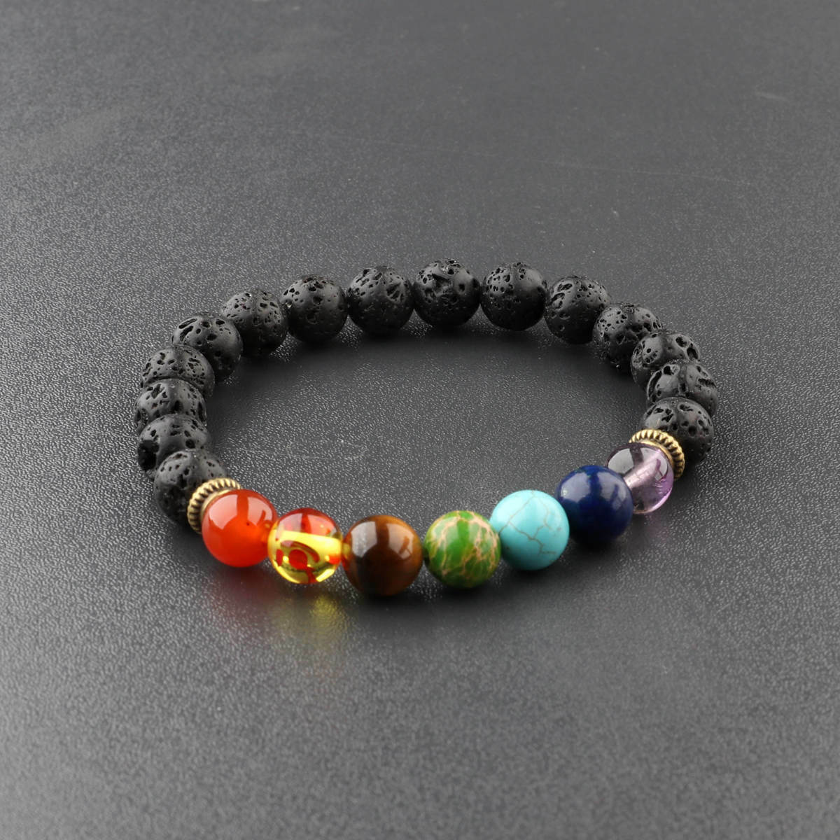 Unisex Essential Oil Diffuser Lava Stone Bracelets Aromatherapy 7 Chakra Healing