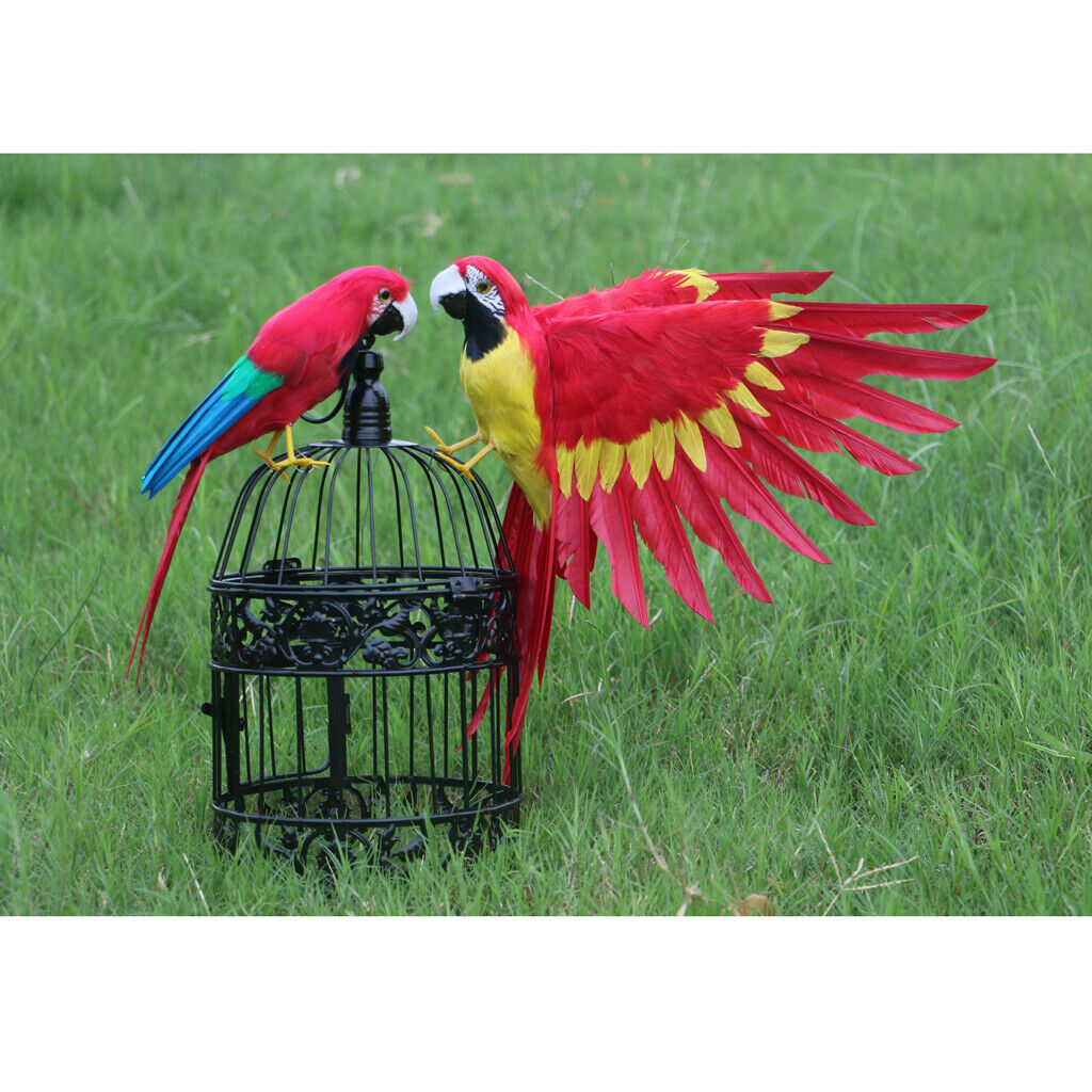 Nice Simulation Bird Ornament Parrot Statue Garden Art Ornament Lawn Decors