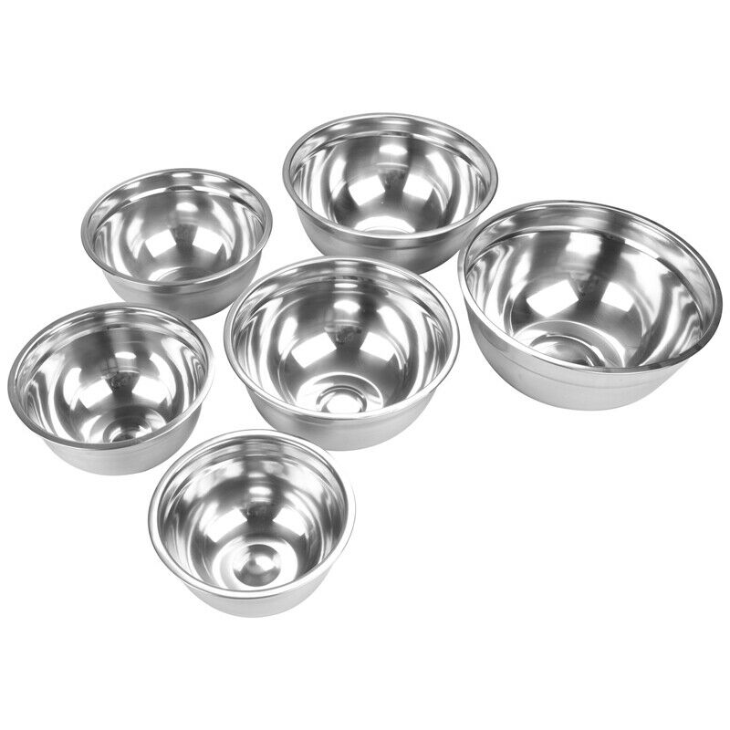 Stainless Steel Mixing Bowl (Set Of 6) Fruit Salad Bowl Storage Bowl Set Kitc8