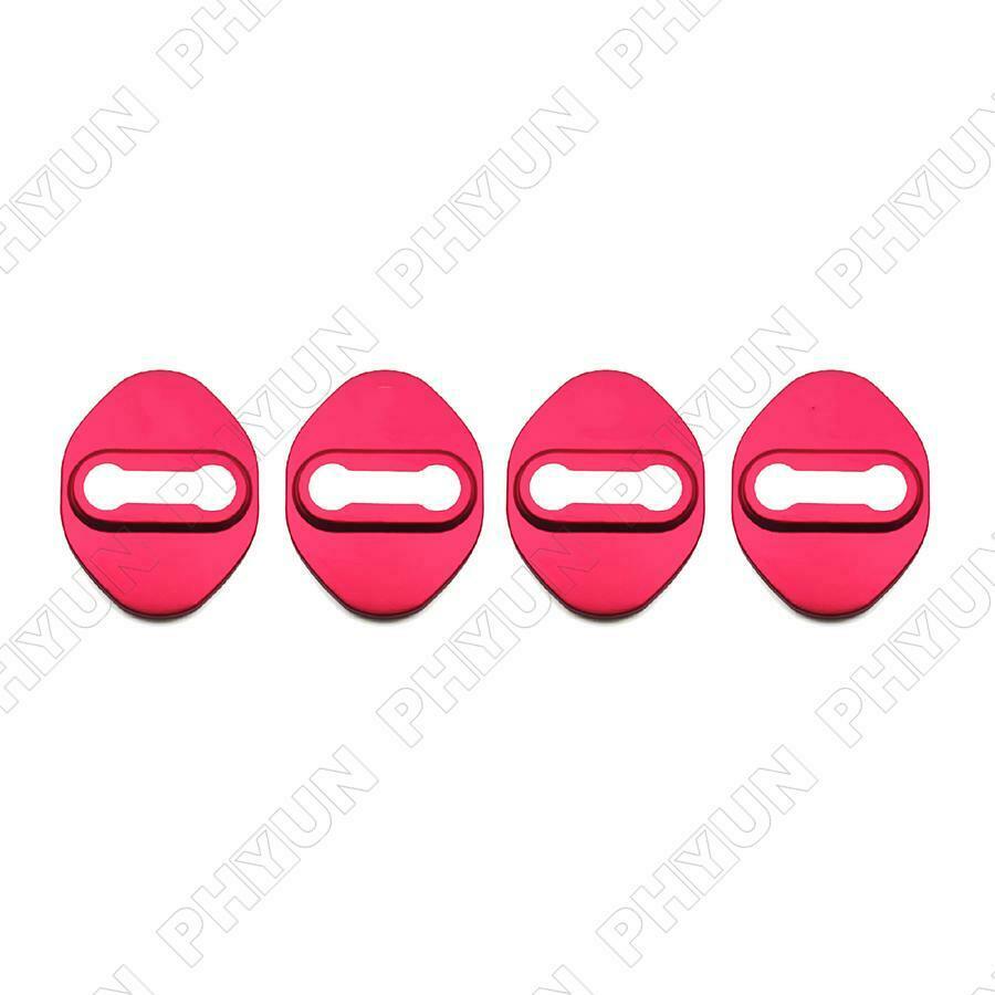 For Hyundai Door Lock Striker Cover Red Stainless Steel Door Lock Protector Trim