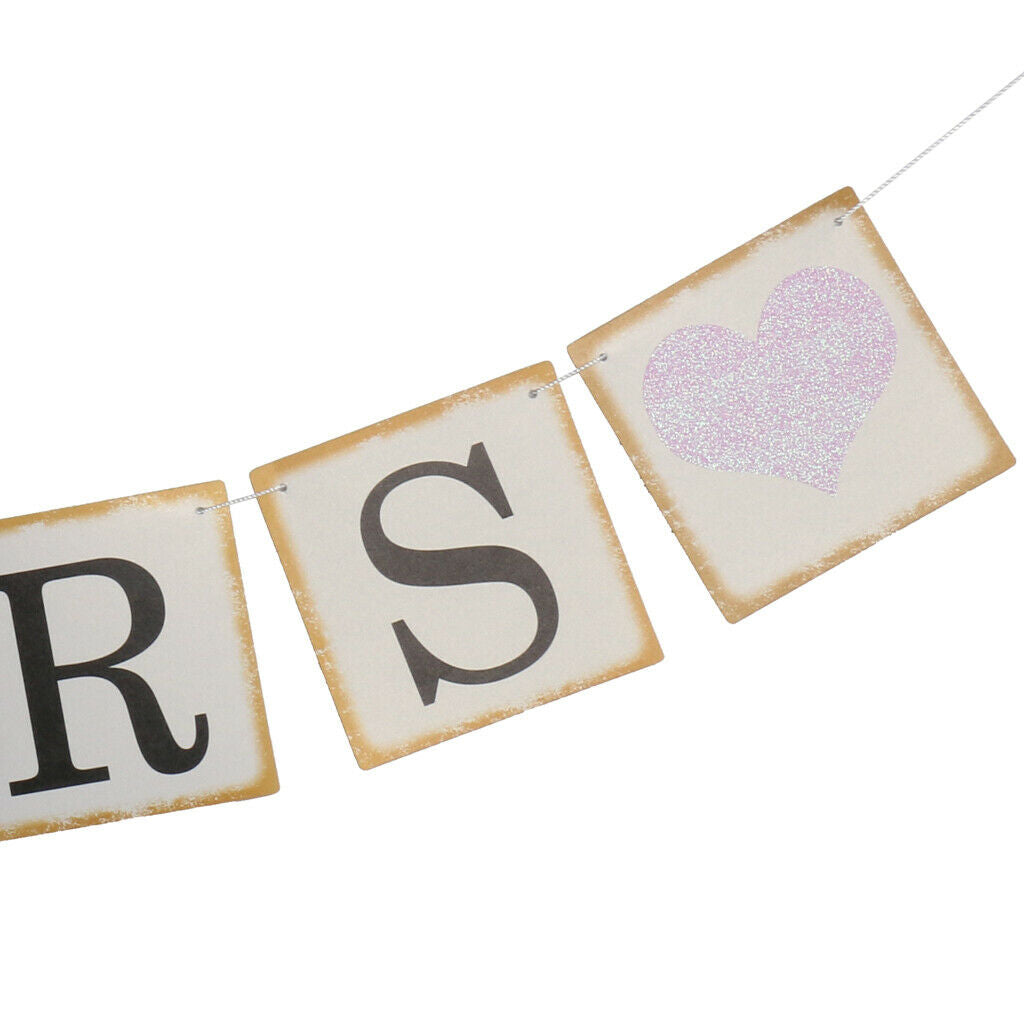 Cheers Letter Garland Banner with Glitter Heart Wedding Bunting Photo Props