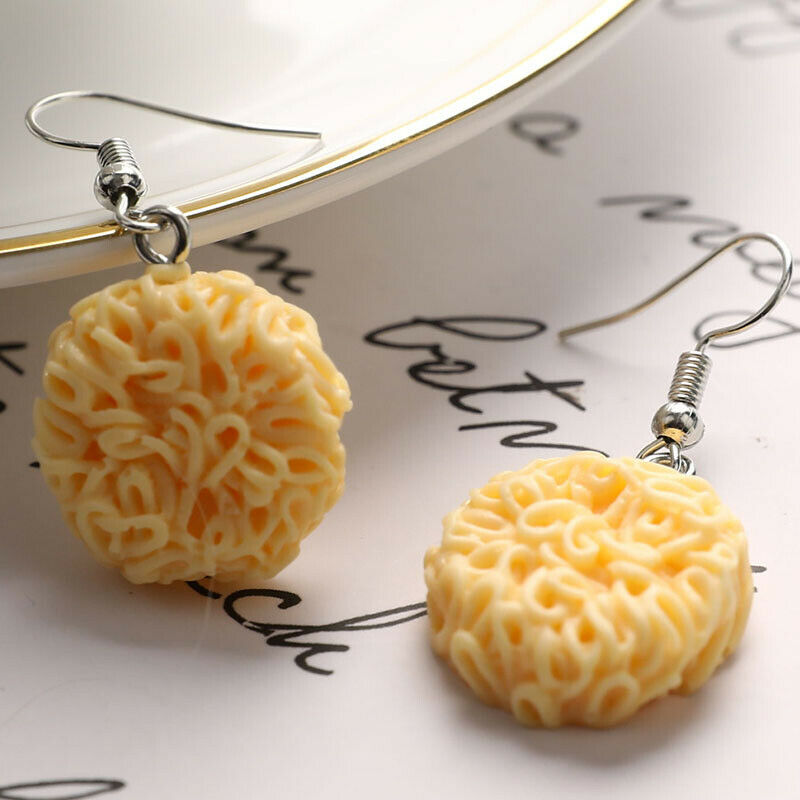 Personality Creative Instant Noodles Drop Earrings Funny Jewelry Party Earri TH