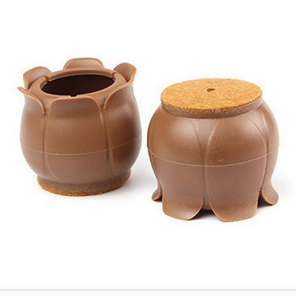 10Pcs Round Furniture Legs Brown Floor Covers Chair Leg Tip Felt Pad 29-35mm