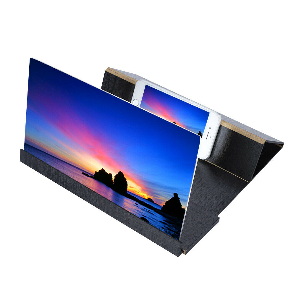 12inch High Definition Mobile Phone Screen Amplifier Wood Grain Stand With