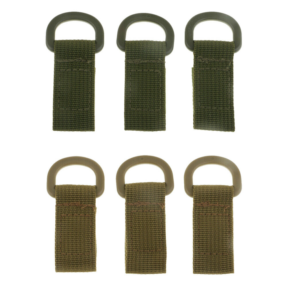 6pcs Nylon Molle Webbing Hanger Hook, Carabiner Water Bottle Buckle Holder for