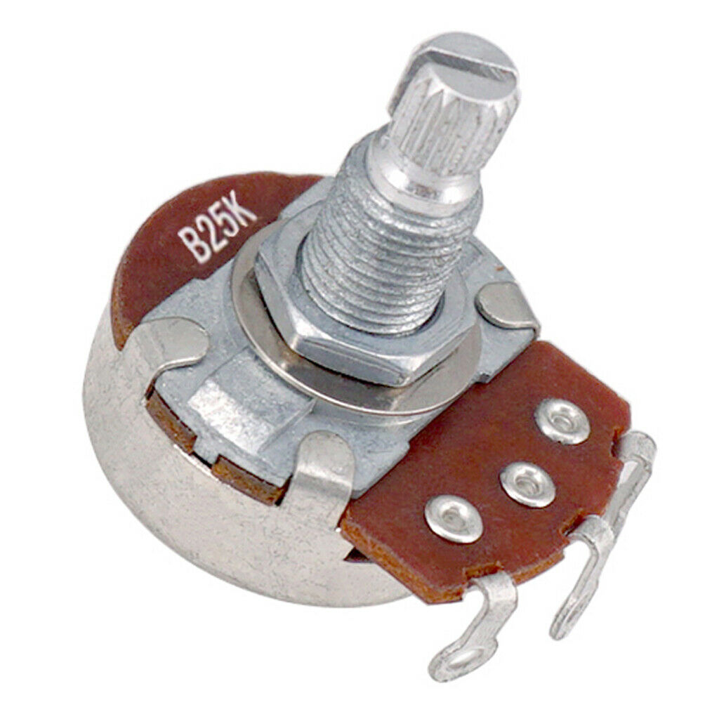 Set of 4 A25K/B25K Long Split Shaft Audio Taper Low Friction Potentiometers