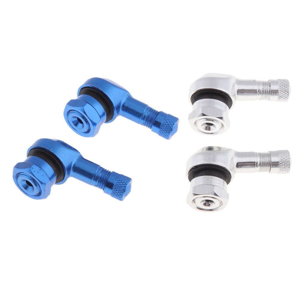 4x Motorcycle 90 Degree 11.3mm Wheel Tire Stem Tubeless Valve Aluminum
