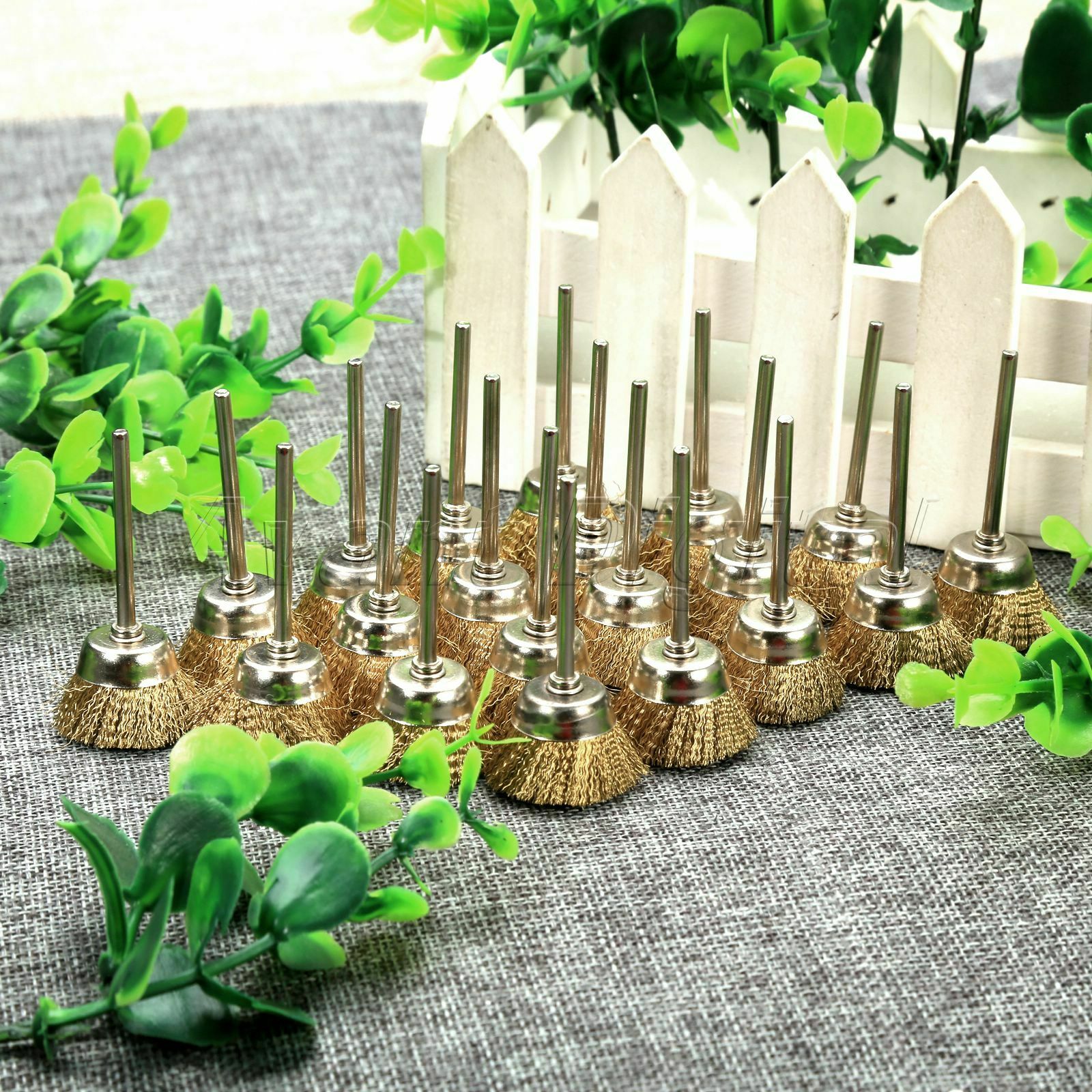 20pcs 25mm Brass Wire Wheel Brushes Bowl Polishing Rotary Tool Power Accessories
