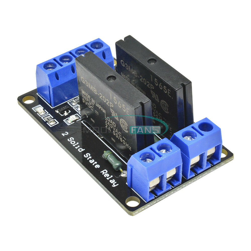 5V 2 CH OMRON SSR G3MB-202P Solid Relay Module with Resistive Fuse For Arduino M