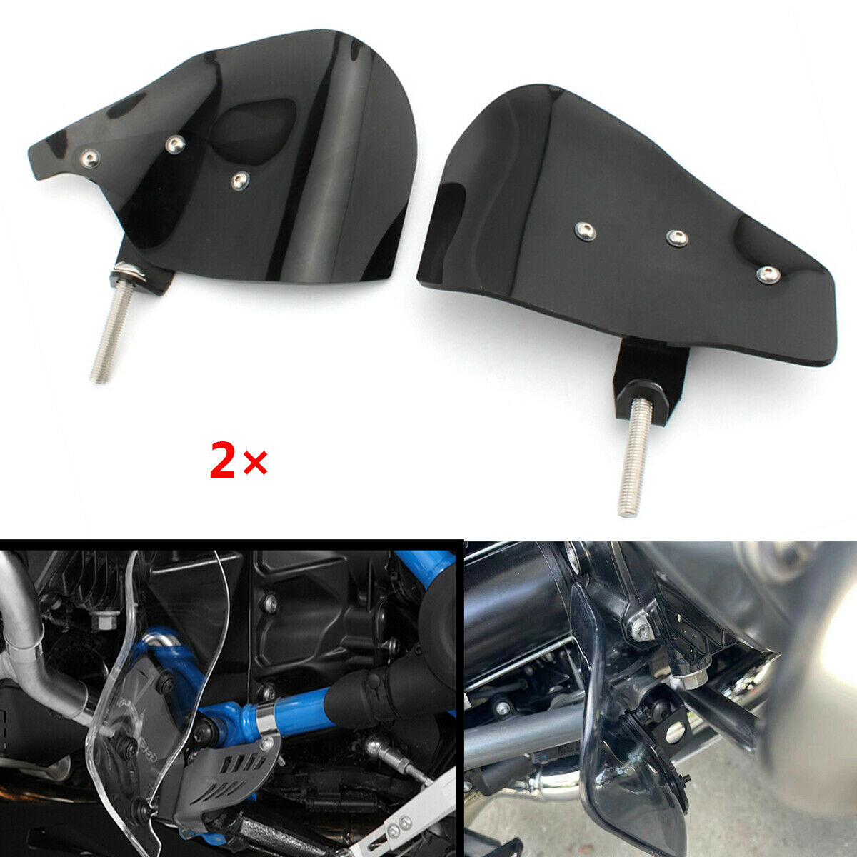 2 × Black ABS Motorcycle Feet Protectors For BMW R1200GS LC /Adventure 2013-2020