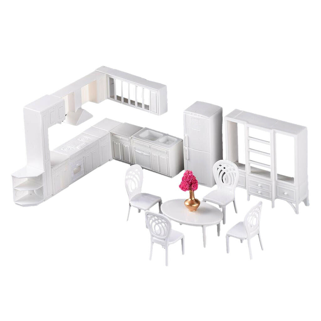 1/25 Scale White Kitchen Furniture Set, Display Designs By