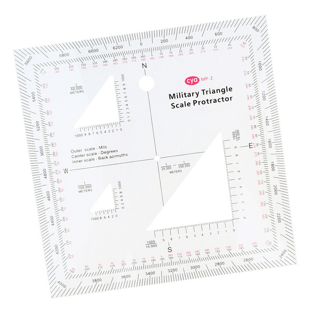Triangle Scale Coordinate Protractor Map Graphic Training Aid