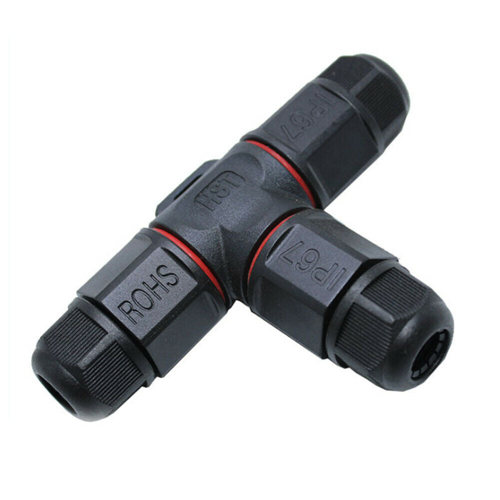 IP67 3PIN T Type Waterproof Connector 250V24A Quick Cable Gland Sleeve Connector
