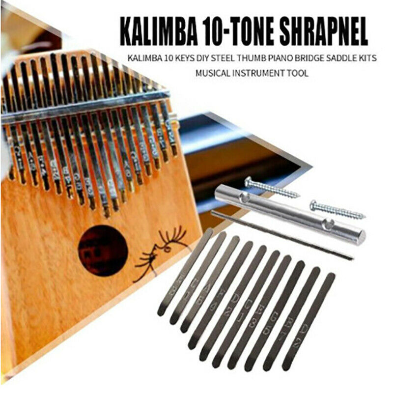 10-Key Kalimba Keyboard DIY Steel Keys Bridge Thumb Piano Music Replaceme.l8