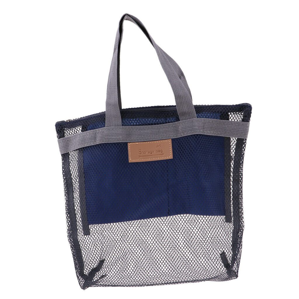Quick Dry Shower Oxford Toiletry Bath Organizer Tote Bag for Camping - Blue