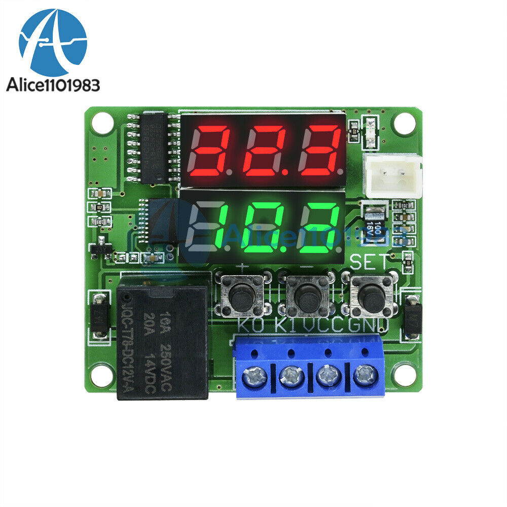 DC 12V Dual LED Digital Thermostat Temperature Control Switch Sensor Module