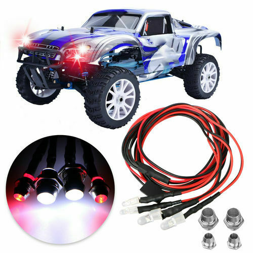 4 LED Lamp Kit 2 White 2 Red for 1/10 1/8 Traxxas HSP Redcat RC Car Truck