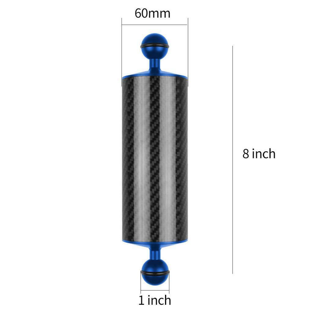 2xk 60mm Dia. 8" Carbon Fiber Dual Ball Arm for Buoyancy Underwater System