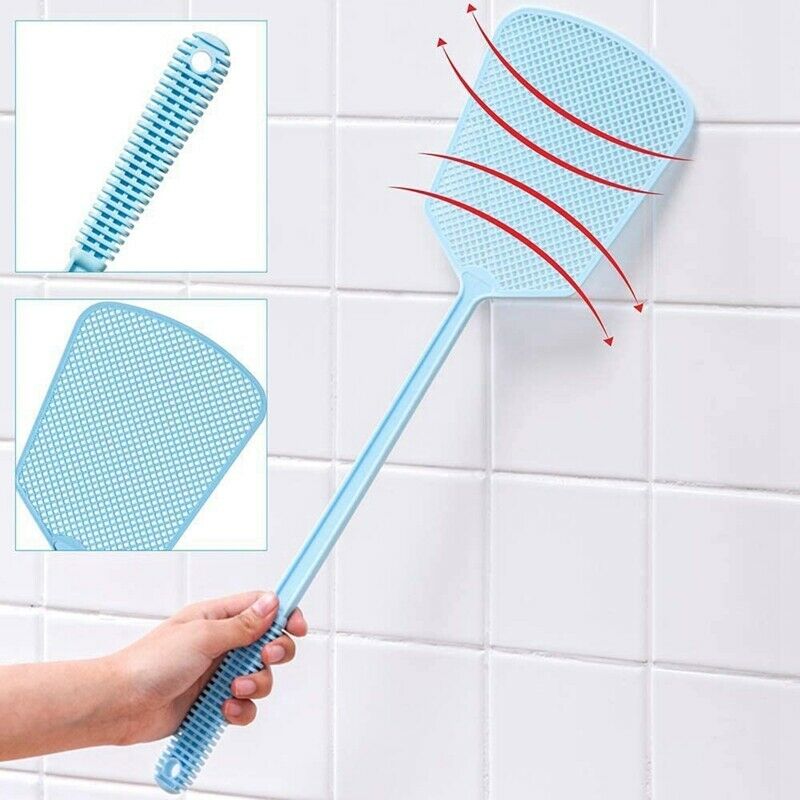 Fly Swatter 10Pack Manual Swat Pest Control Long Handle Swatter Plastic Fly A9H2