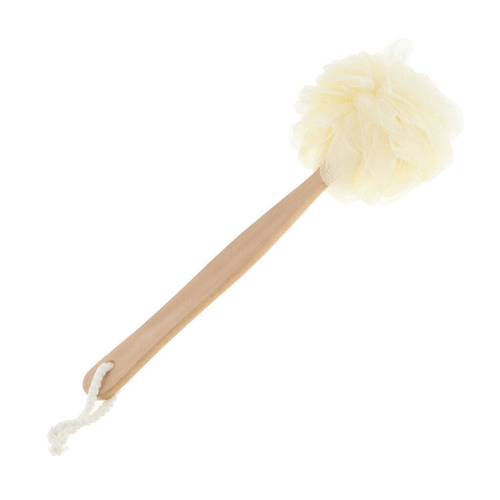 4x Long Handle Shower Body Brush Sponge Scrunchie Back Scrubber Exfoliator