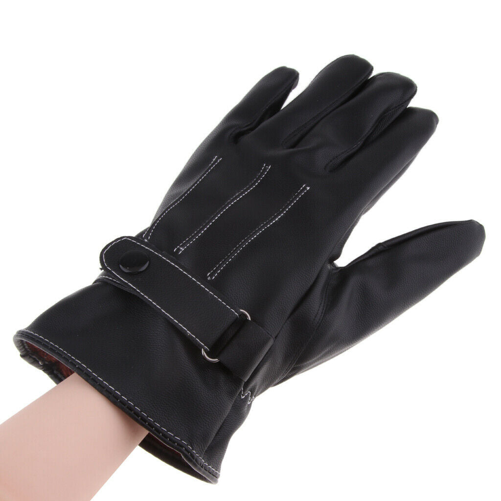 Motorcycle Riding PU Leather Full Finger Warmer Touch Screen Gloves