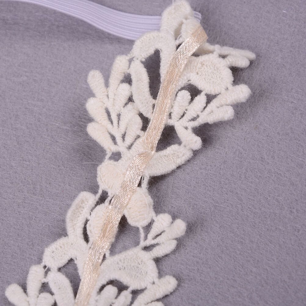 Baby Girls White Floral Hair band Adjustable Headband Lace Flower Headband BDAU