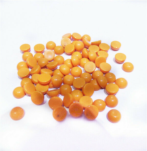 100Pcs 4x2mm Yellow Malay Jade Round Cab Cabochon for DIY Jewelry Making HH8445