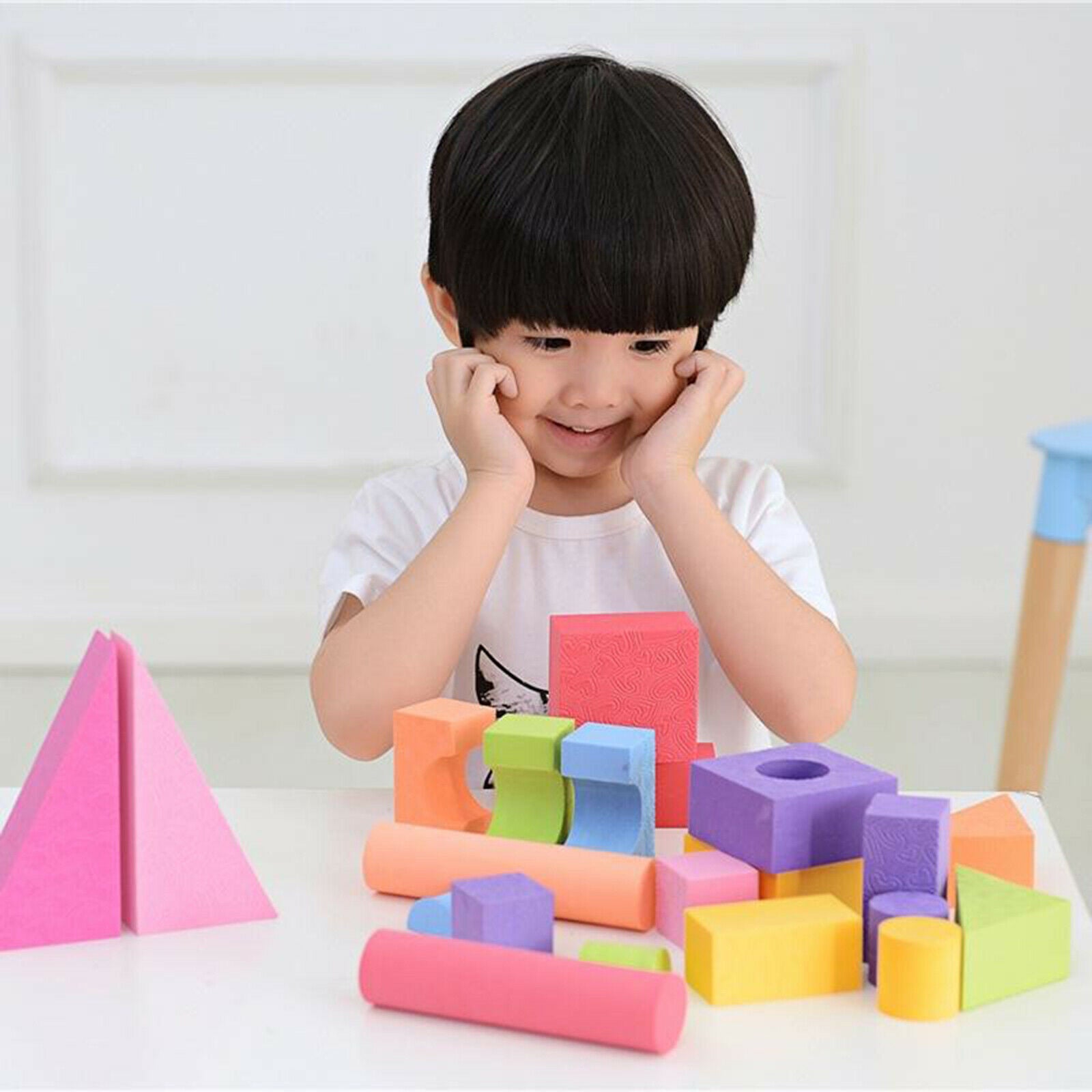 25pcs Soft EVA Foam Building Blocks 3.5cm Thick Stacking Blocks Toys Set