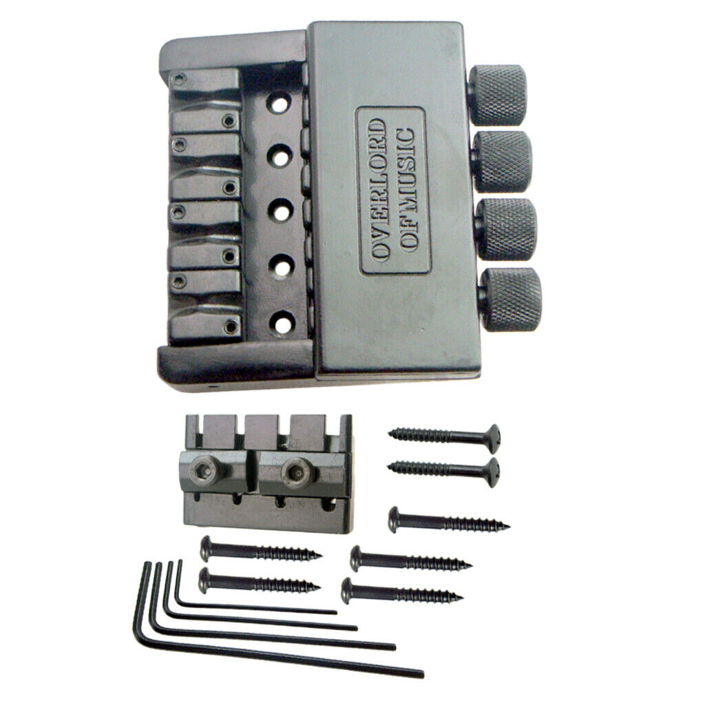 4 String Headless Bass Guitar Bridge System w/ Screw Parts Alloy Black