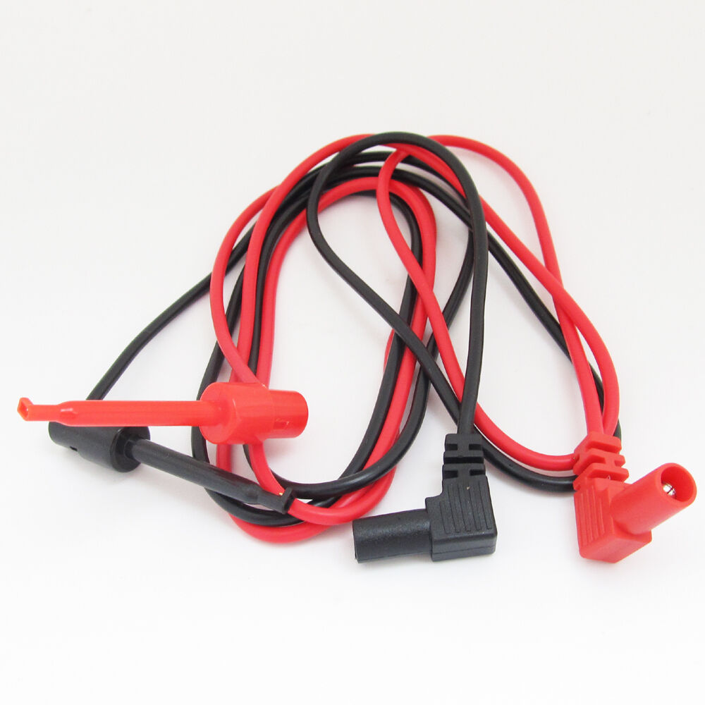 1set 4mm Probe Banana Plug to Large Test Hook Clip Multimeter Lead Cable 1M