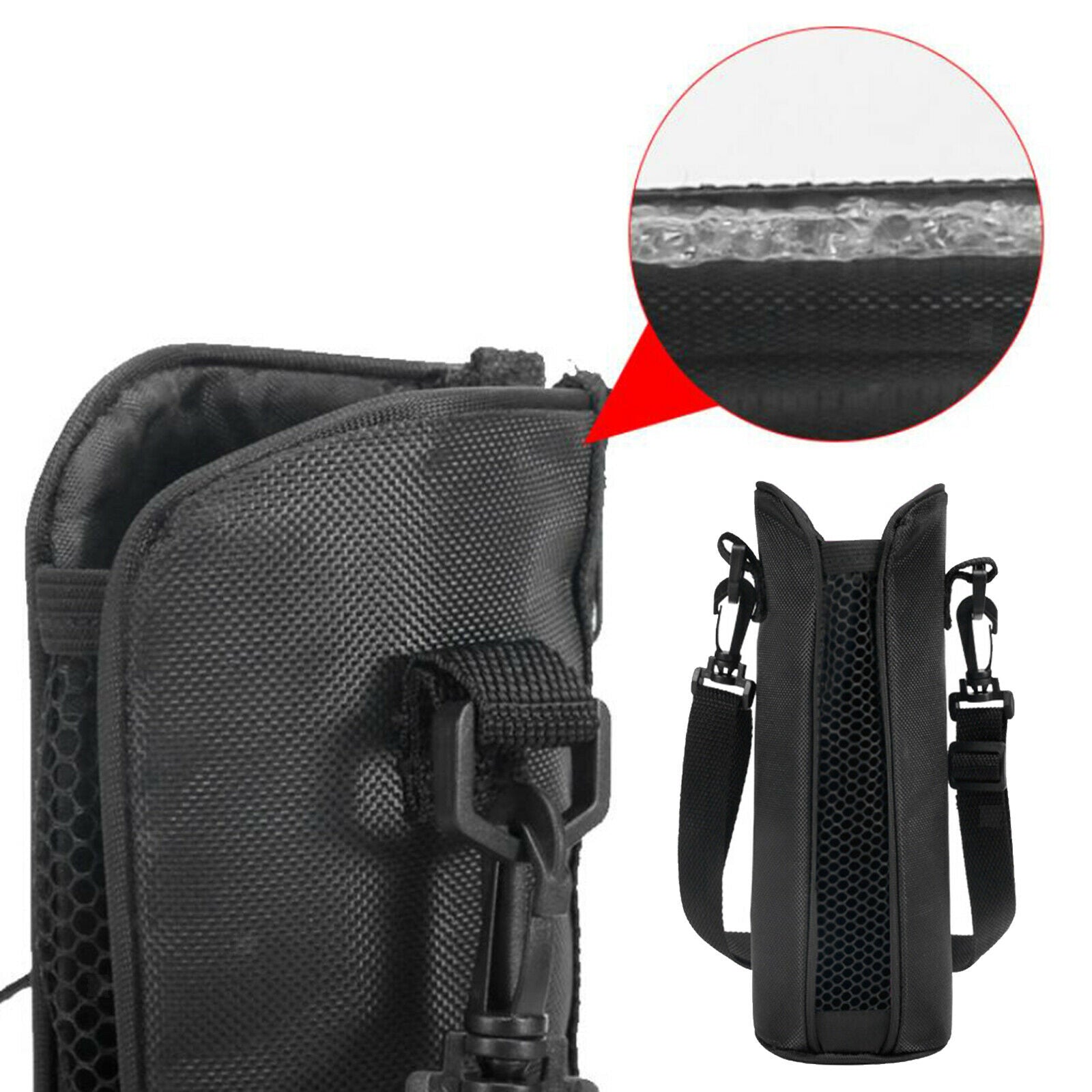 Heat Insulated Water Bottle Carrier Pouch Cover with Adjustable Cycling