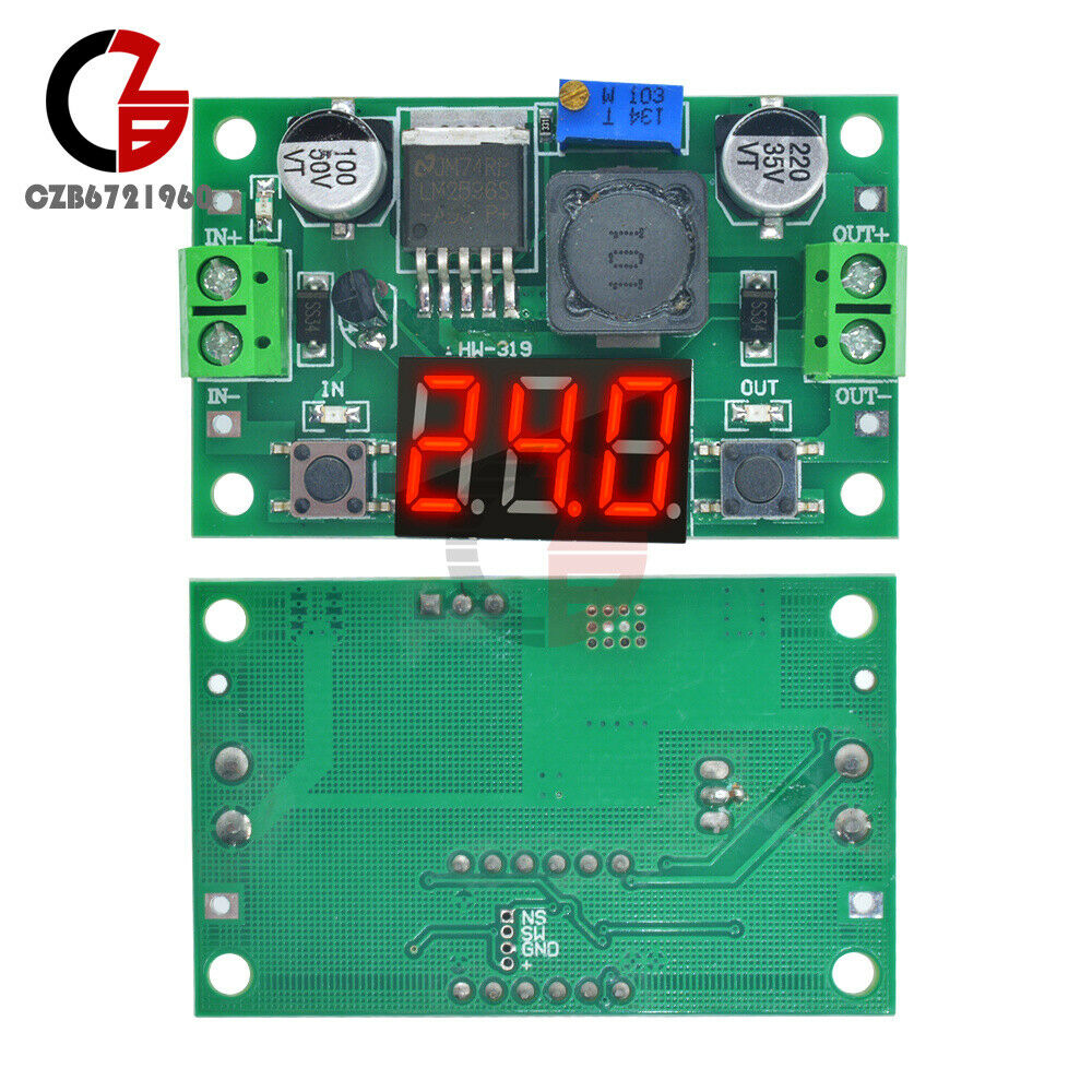 5pcs DC Buck Step Down Converter Module LM2596 Voltage Regulator + Led Voltmeter