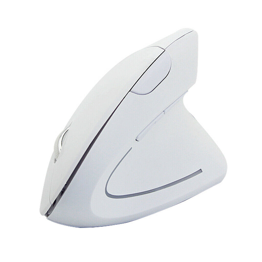 6D 2.4G Wireless Vertical Ergonomic Optical 1600 DPI Mouse 5 Buttons White