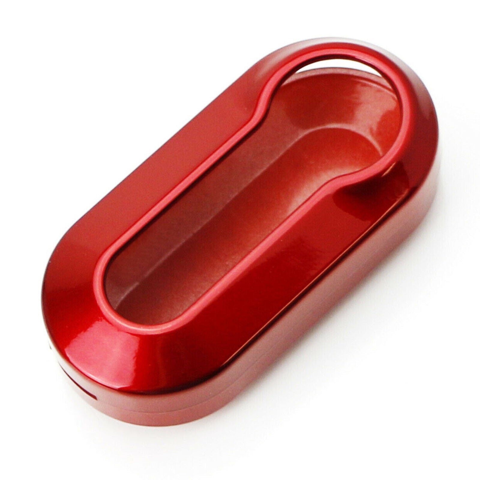 Gloss Red Key Fob Shell Cover For FIAT 500 500L 500X Abarth 3-Button Folding Key