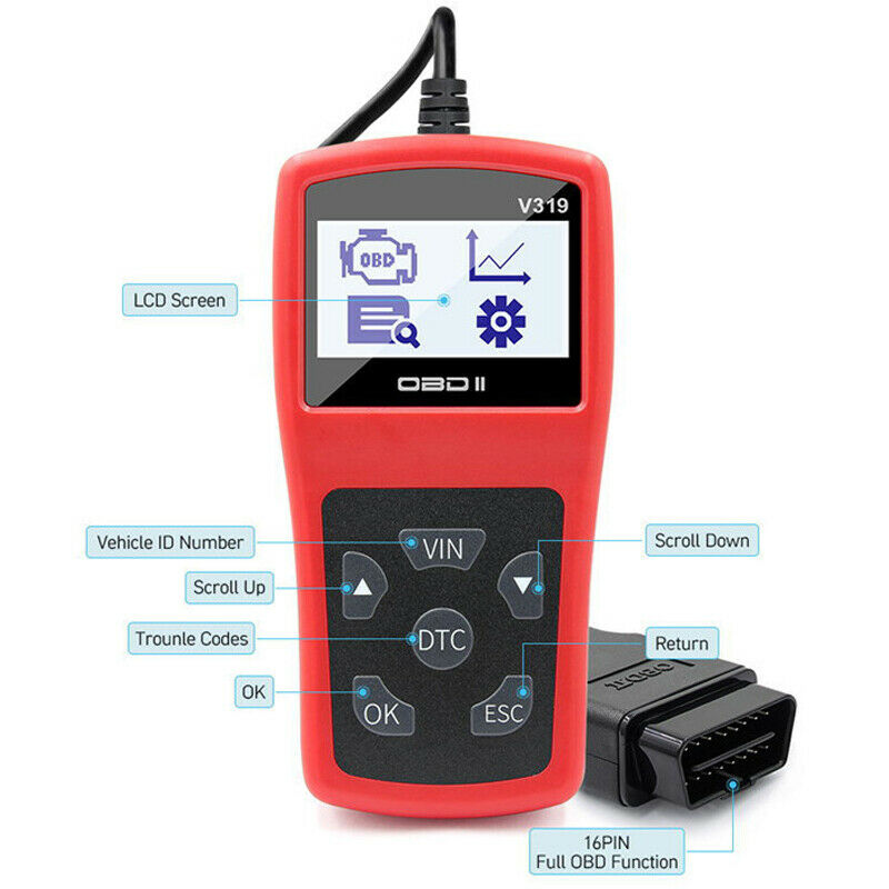 Car OBD2 Reader Scanner Tool EOBD CAN Auto Diagnostic Engine Fault Code Reader