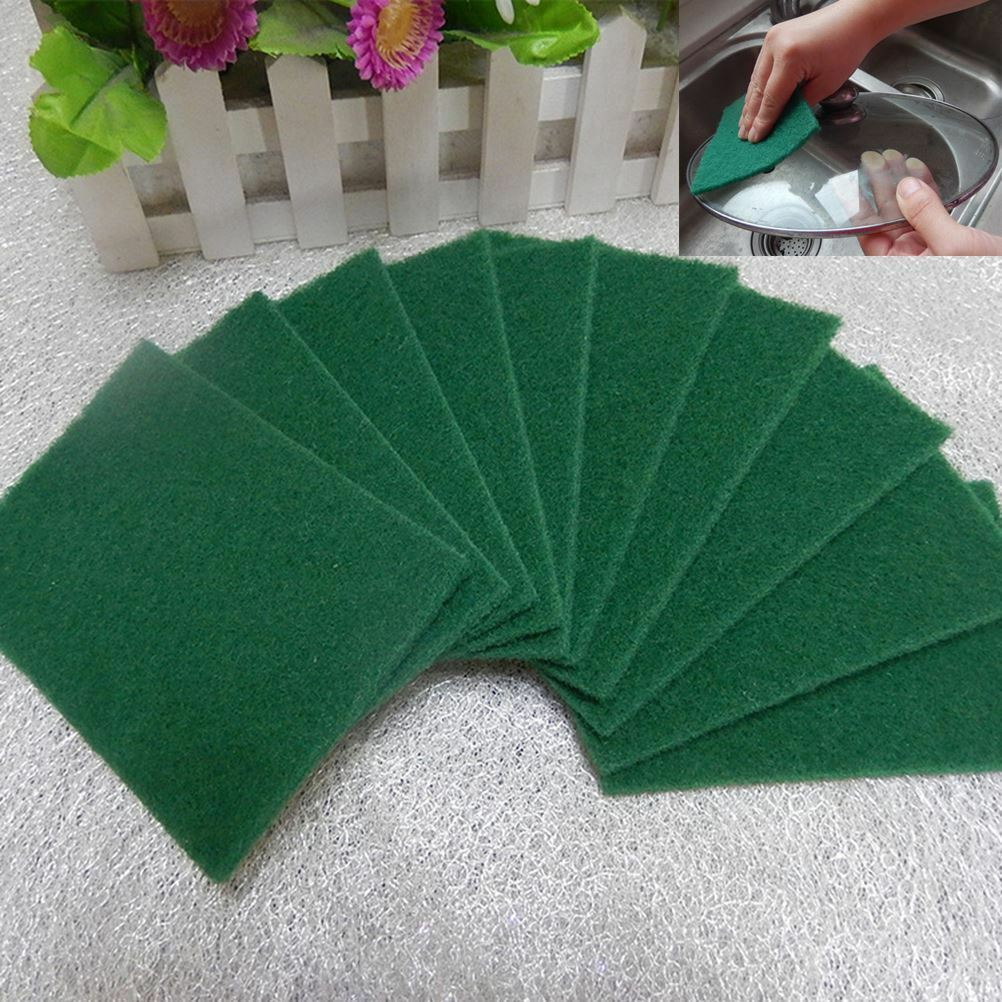 Scouring Pads Heavy Duty Home Kitchen Scour Scrub Cleaning Pad Sponge 10Pcs