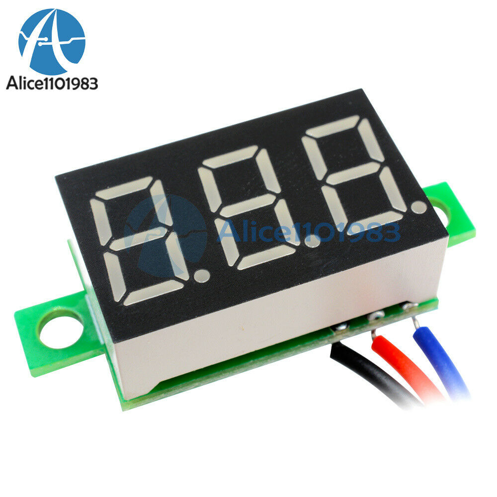 3 Wires 0.36″ DC 0-30V LED Panel Voltage Meter 3-Digital Display Voltmeter Red