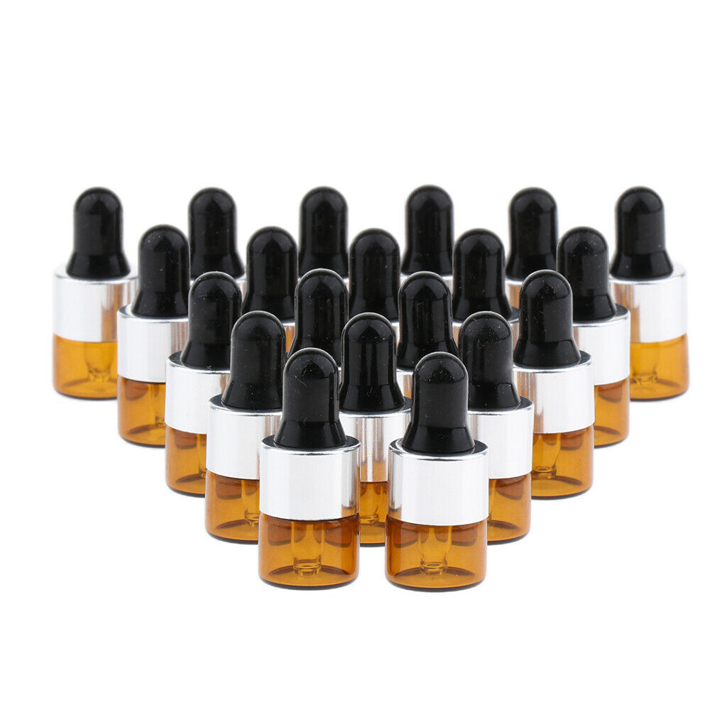 20pcs Essential Oils Mini Empty Glass Dropper Bottle for Essential Oils 1ML