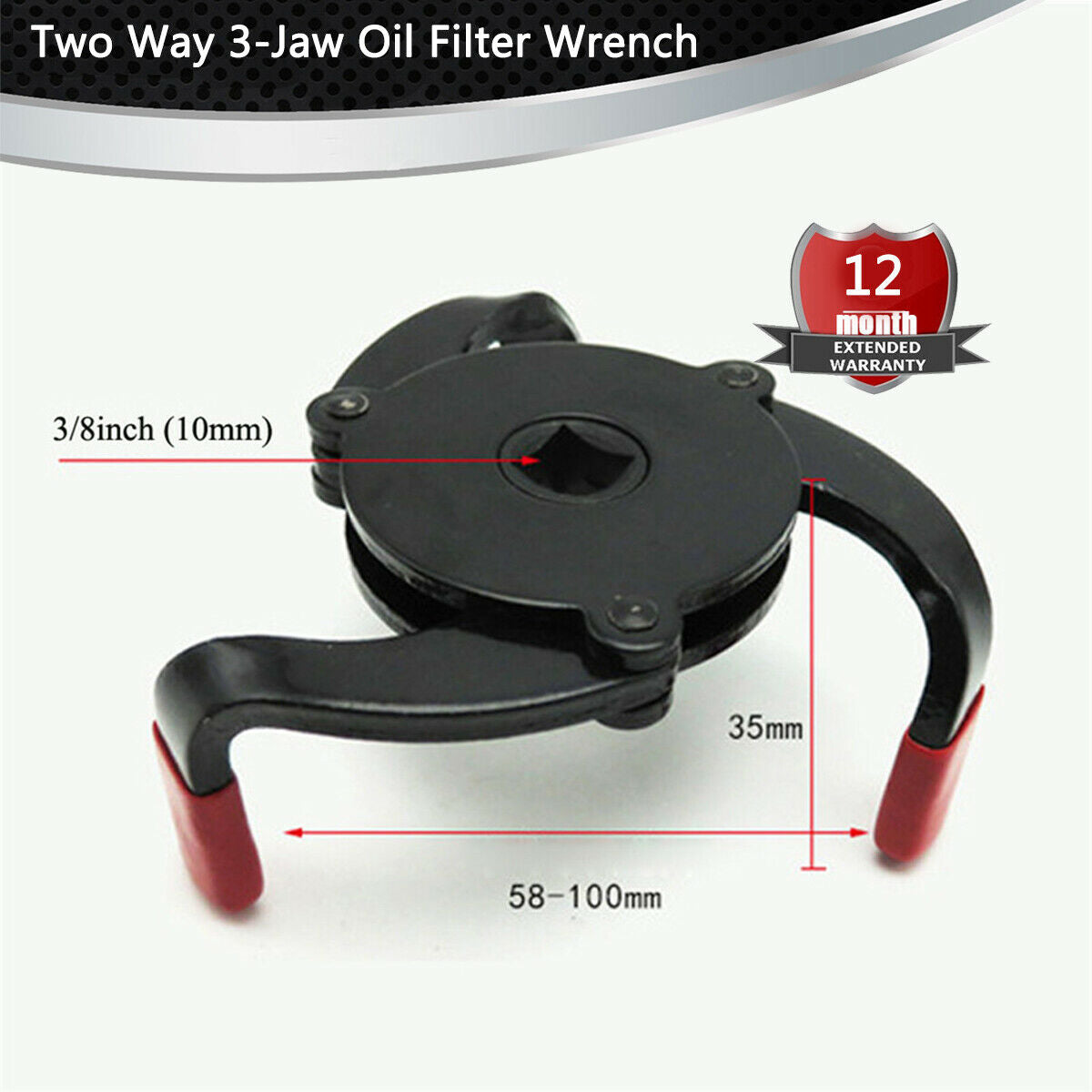 3 Jaw Oil Filter Wrench Tool Removing Car Truck Heavy Duty Oil Filters 55-100mm