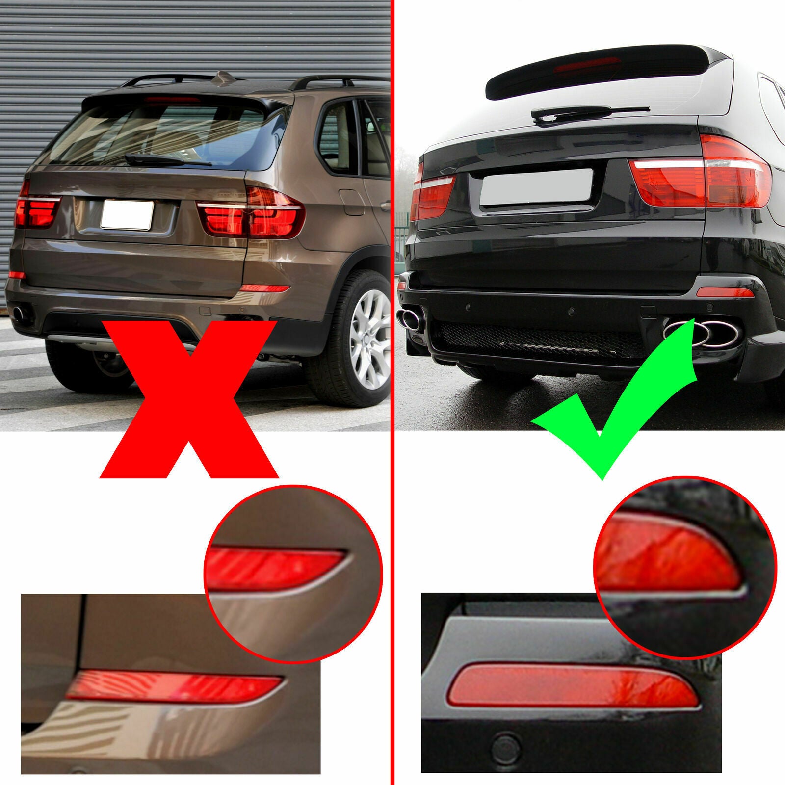Rear Bumper Lens Reflector Light Signal Lamp Fit For BMW X5  2008 2009 2010