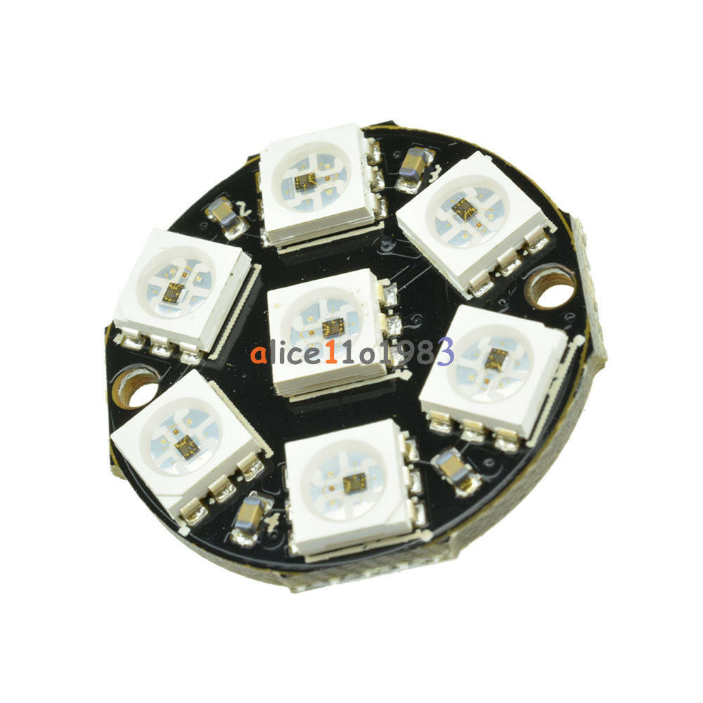 5PCS 7-Bit WS2812 5050 RGB LED Ring Round Decoration Bulb Arduino