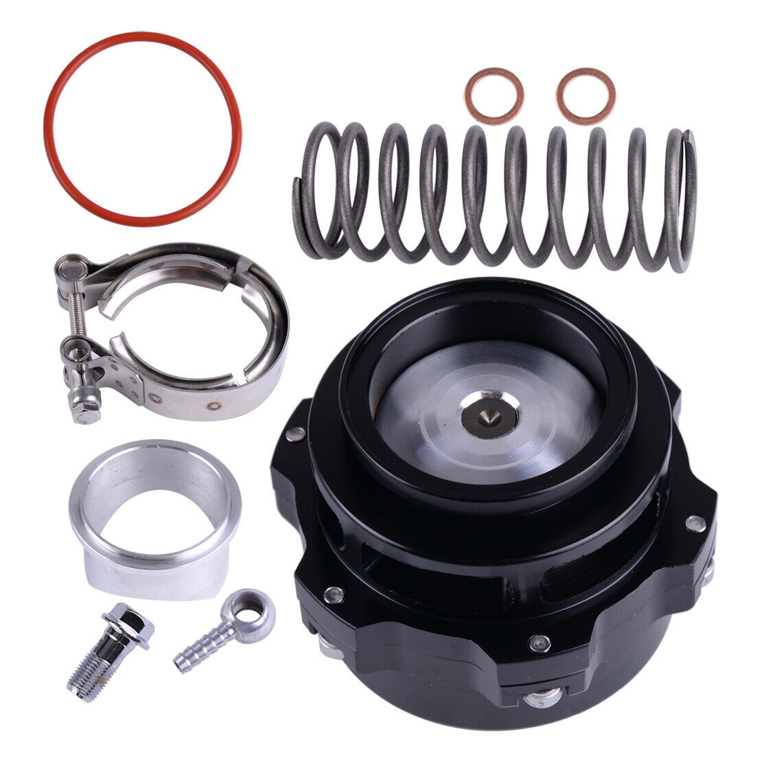 Black Car Turbo BOV Blow Off Valve 0.4-1.3 Bar 50mm Intercooler Boost as