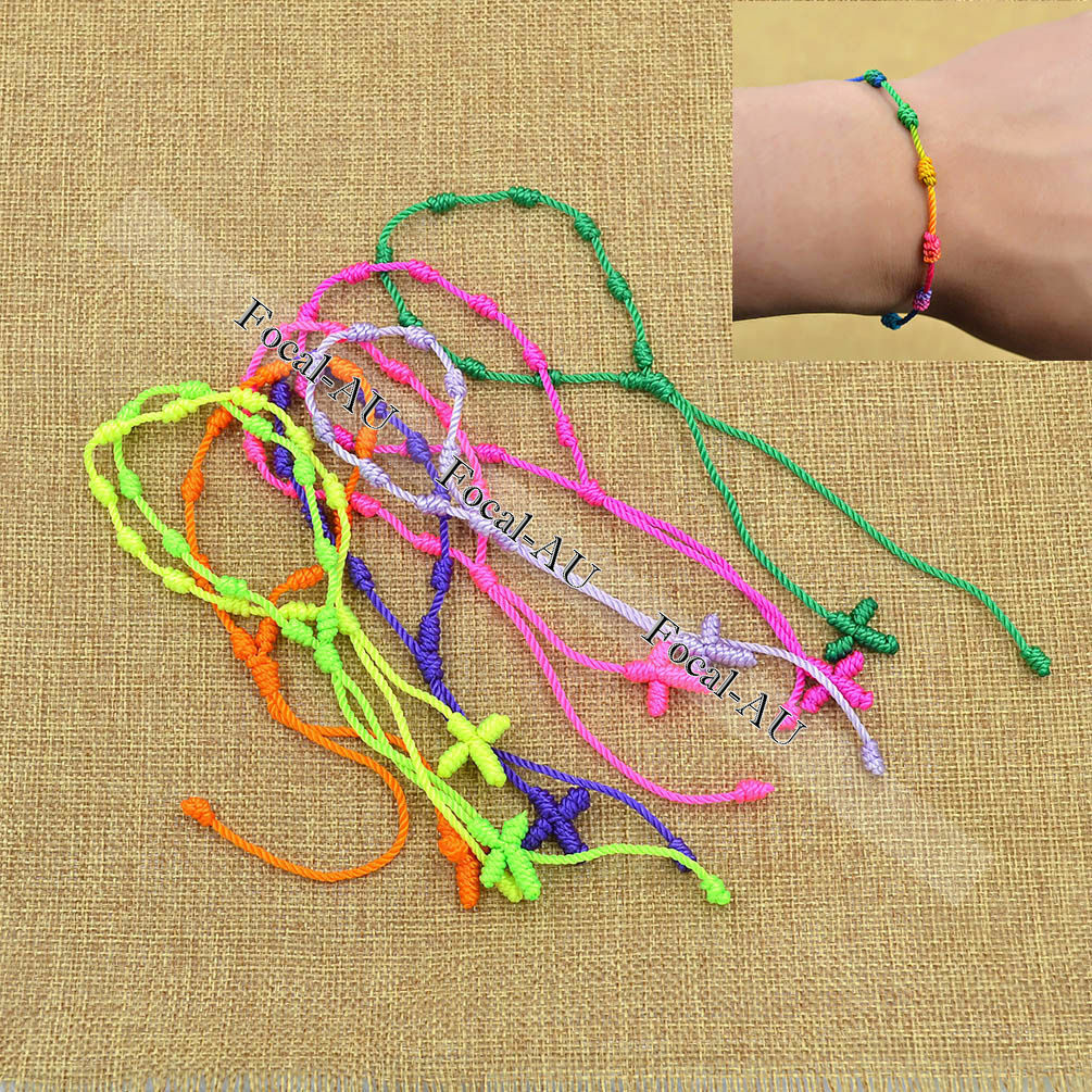 10PCS Knotted Rosary Bracelet Mixed Colors Trendy Fashion Handmade New Gift