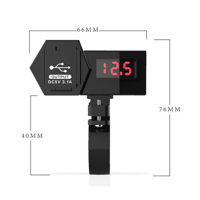 Multifunction 2 In 1 Motorcycle Modified Dual USB Digital Phone Charger Adapter