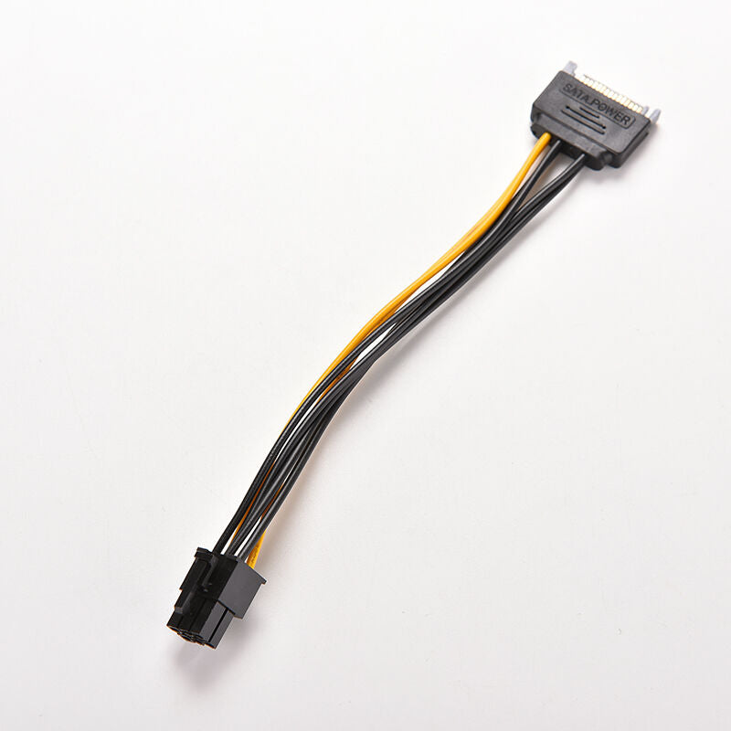 20cm SATA 15 Pin Male to 6 Pin PCI-Express PCI-E Card Power Adapter Cable、.Z NC