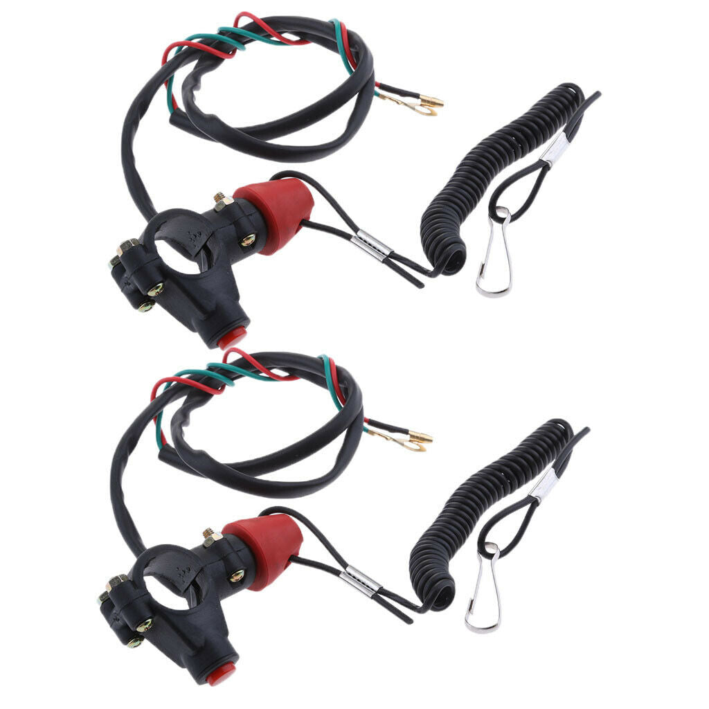 2pcs Motorcycle Boat Tether - Lanyard Emergency Kill
