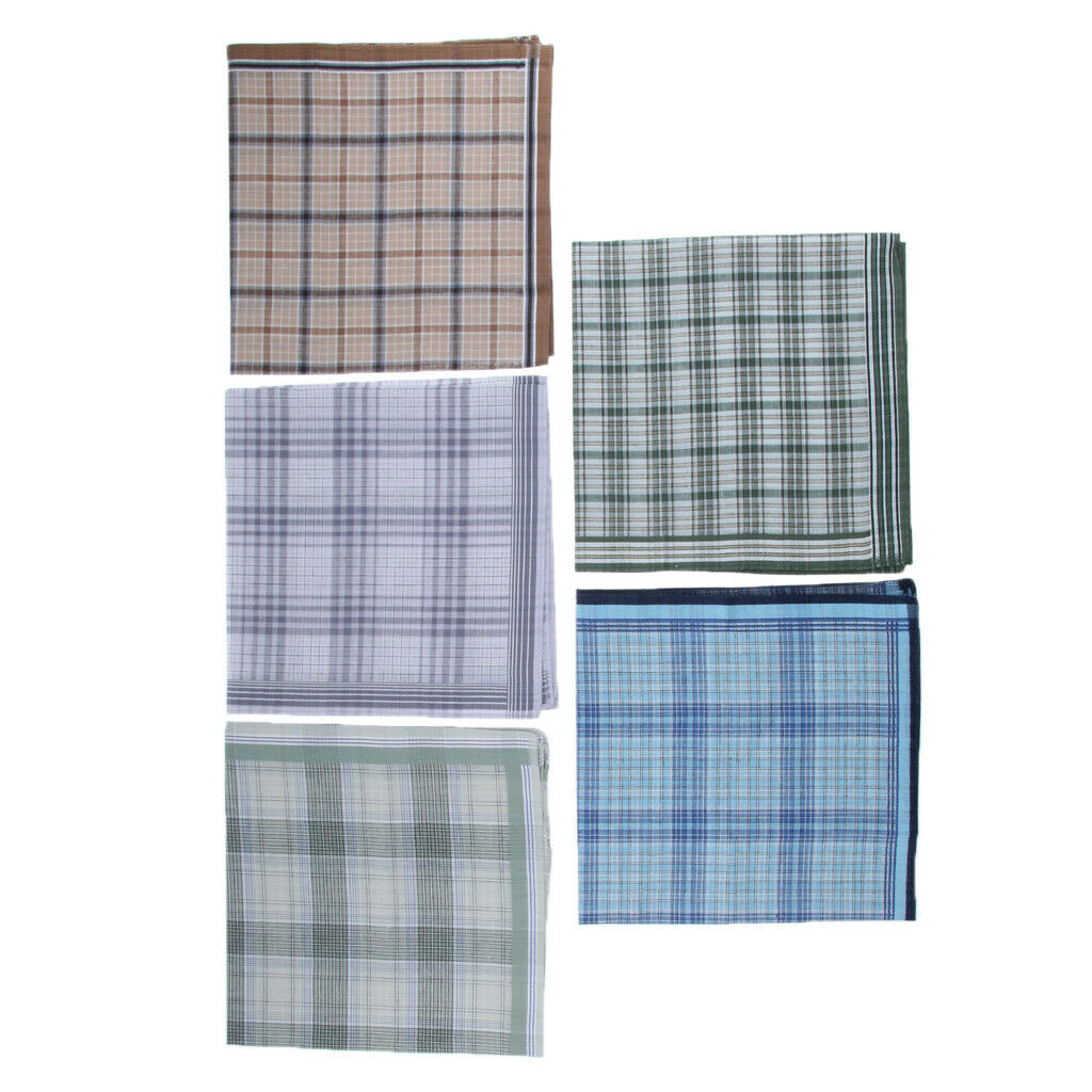 5Pieces Handkerchief Men Assorted Woven Cotton 100% Handkerchiefs Art